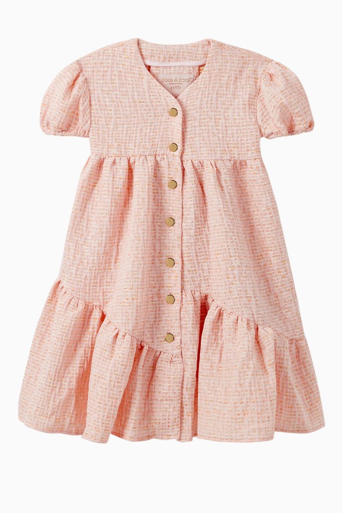 

Frill Button Dress, Pink