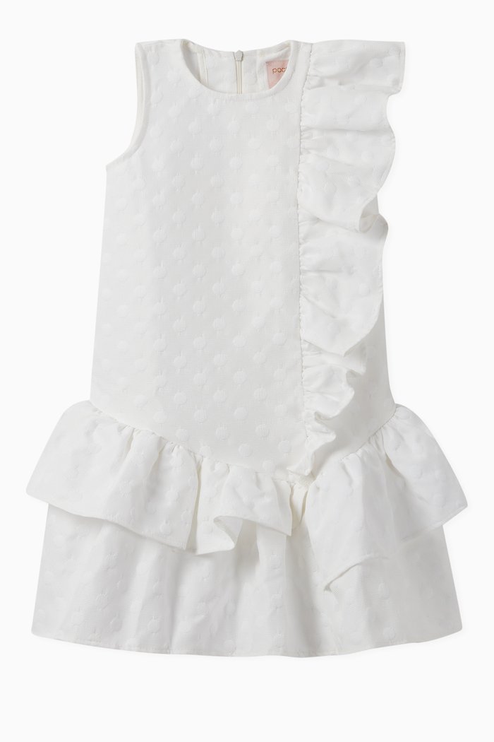 

Frill Cotton Dress, Neutral