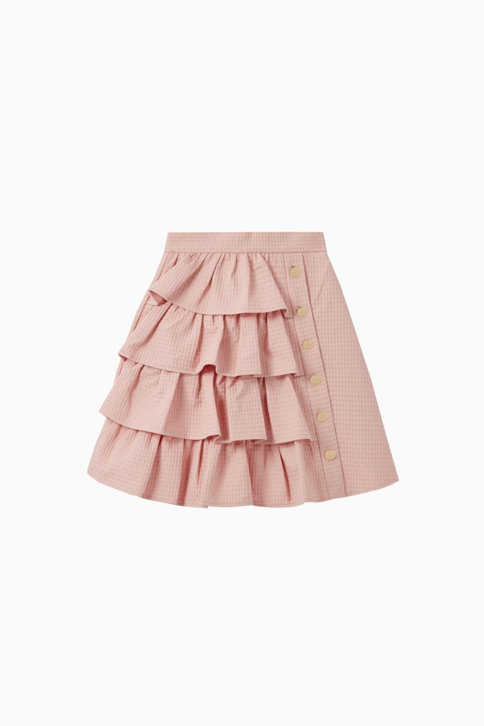 

Frill Cotton Skirt, Pink