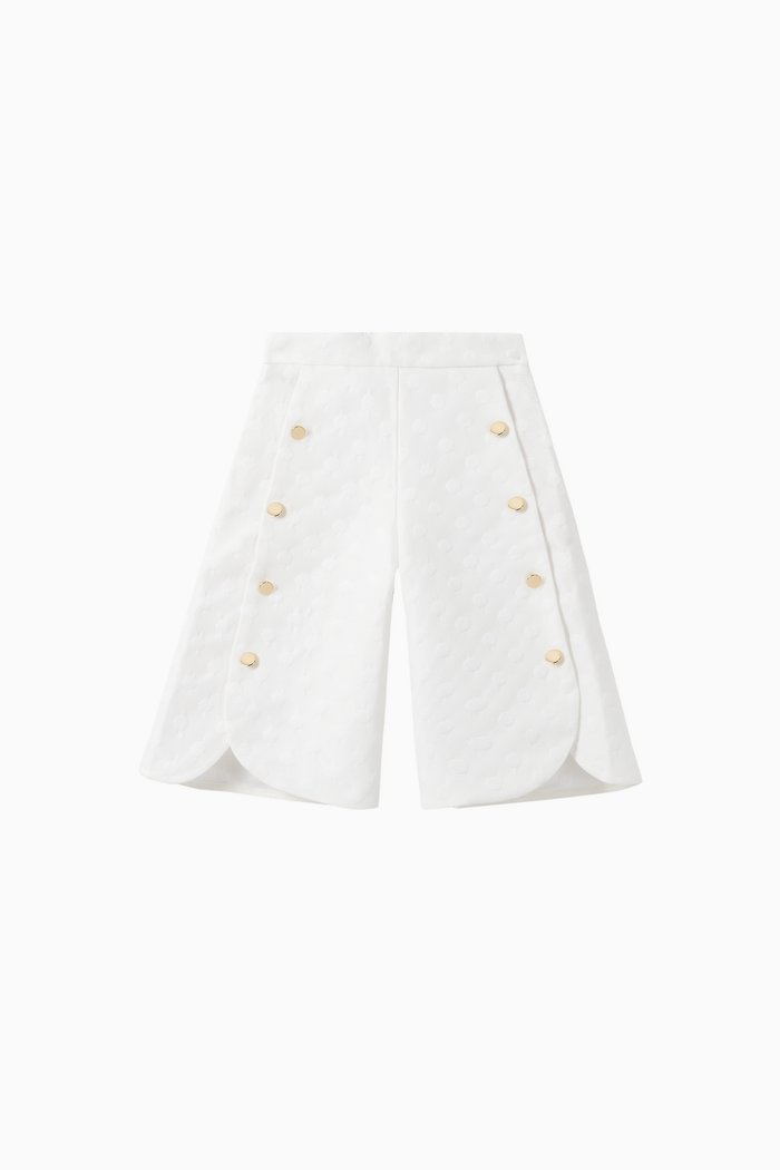 Button Wide-Leg Pants, Neutral