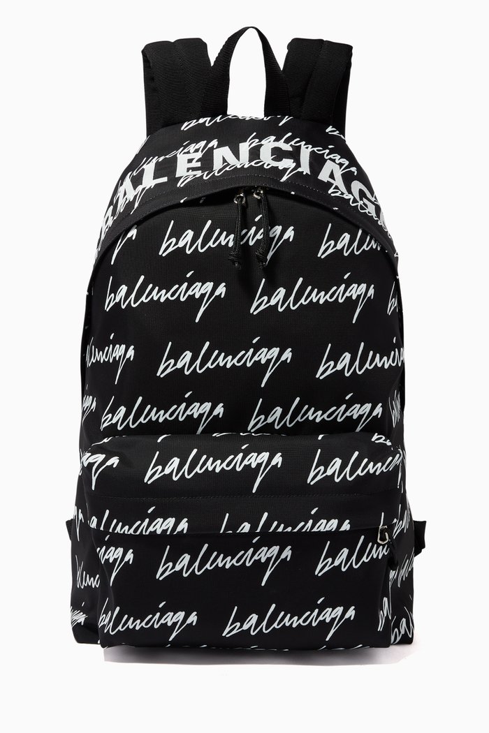 

Wheel Backpack in Scribble Logo Recycled Nylon, Black