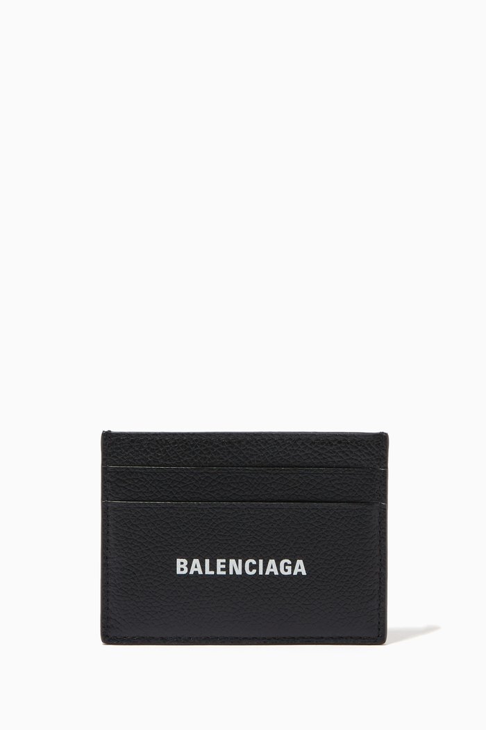 Cash Cardholder in Grained Calfskin, Black