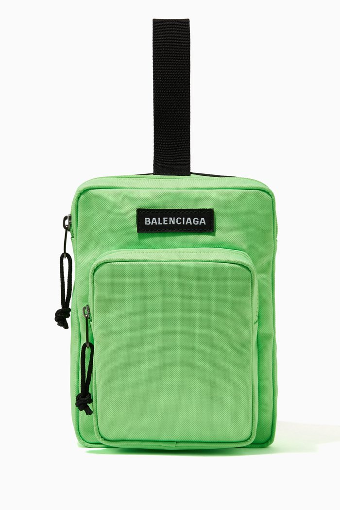 

Explorer Crossbody Messenger in Neon Recycled Nylon, Green