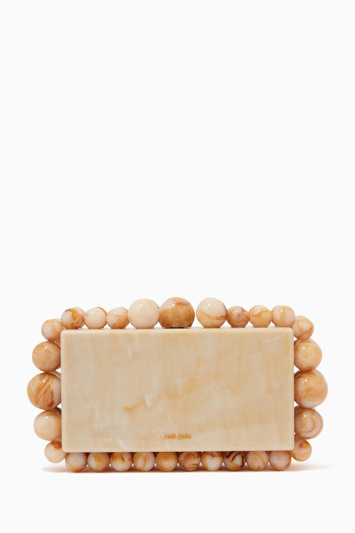 

Eos Box Clutch in Marbled Acrylic, Neutral