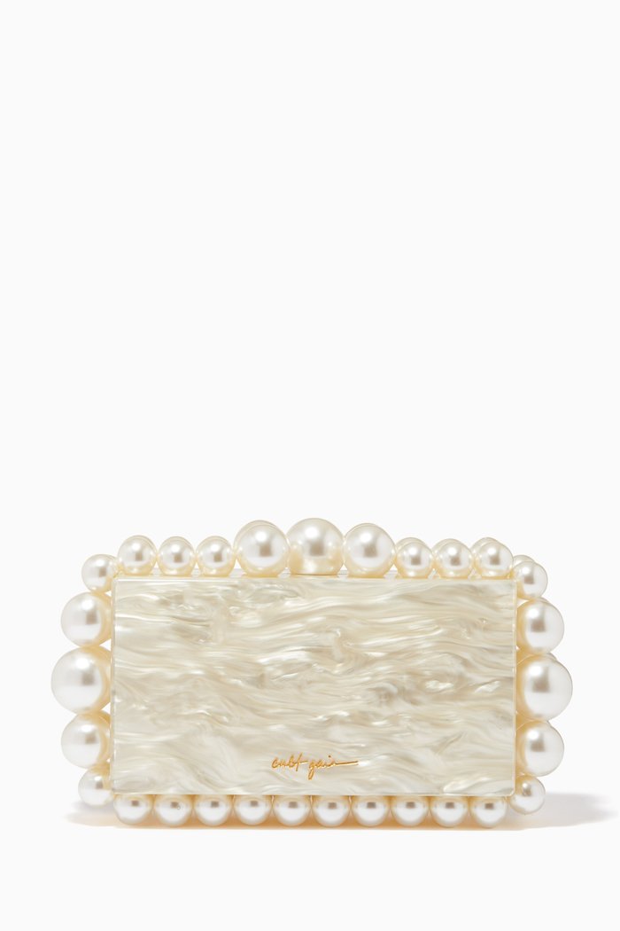 

Eos Box Clutch in Tortoise Acrylic, White