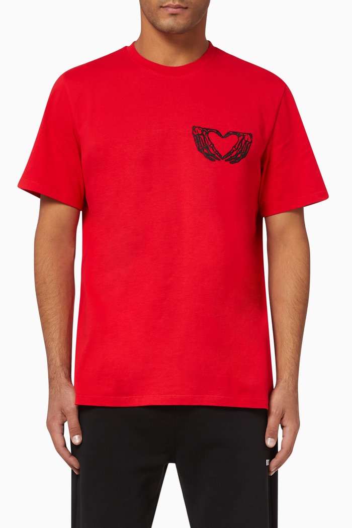 

Hand Heart Jersey T-Shirt, Red
