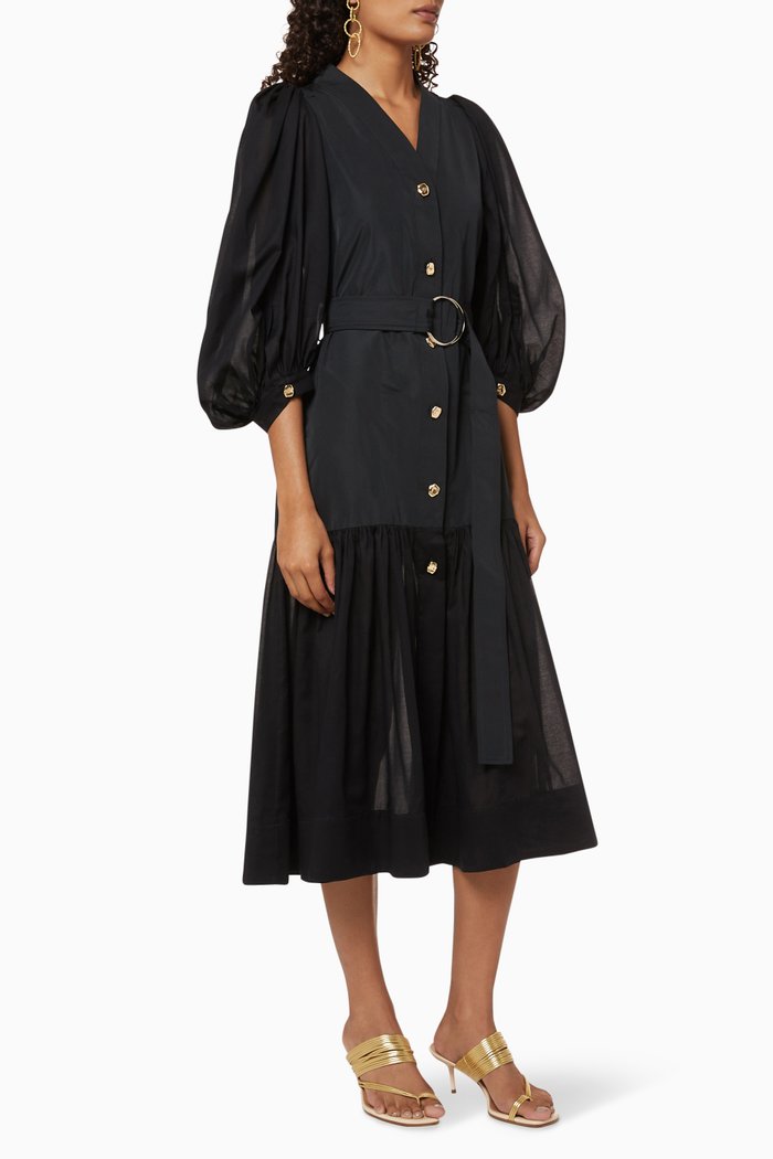 

Margherita Belted Dress, Black