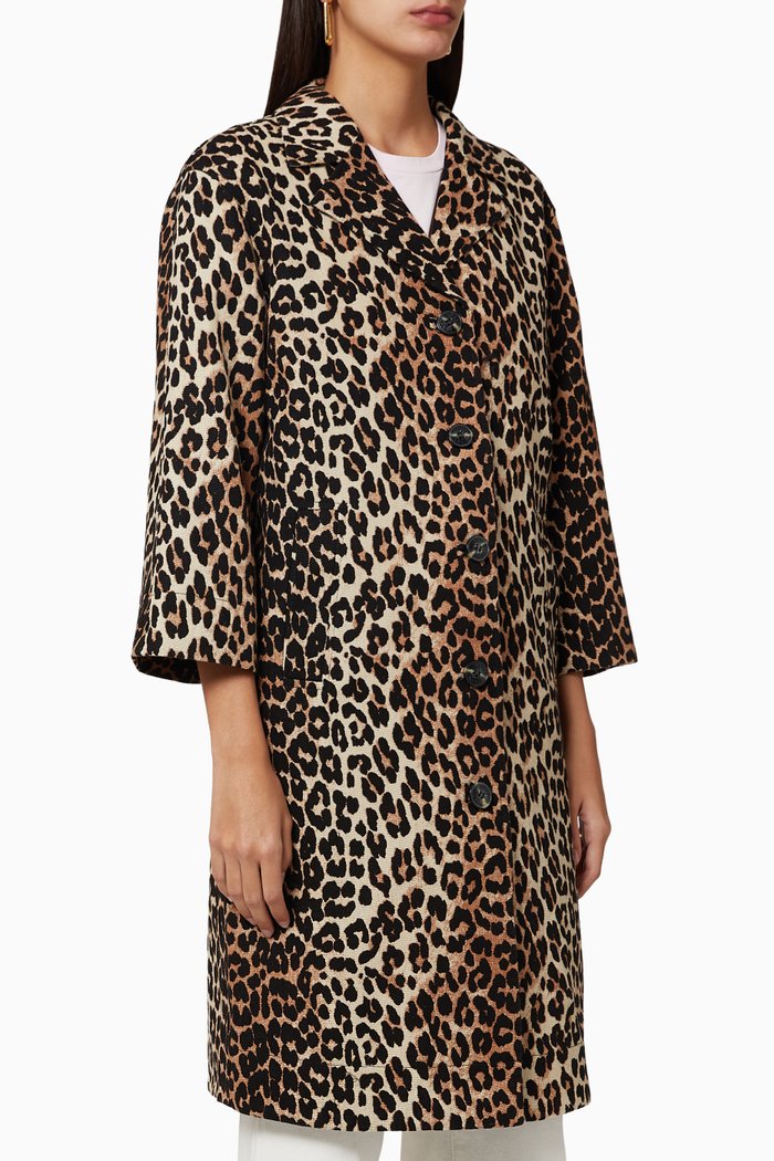 

Printed Linen Coat, Brown