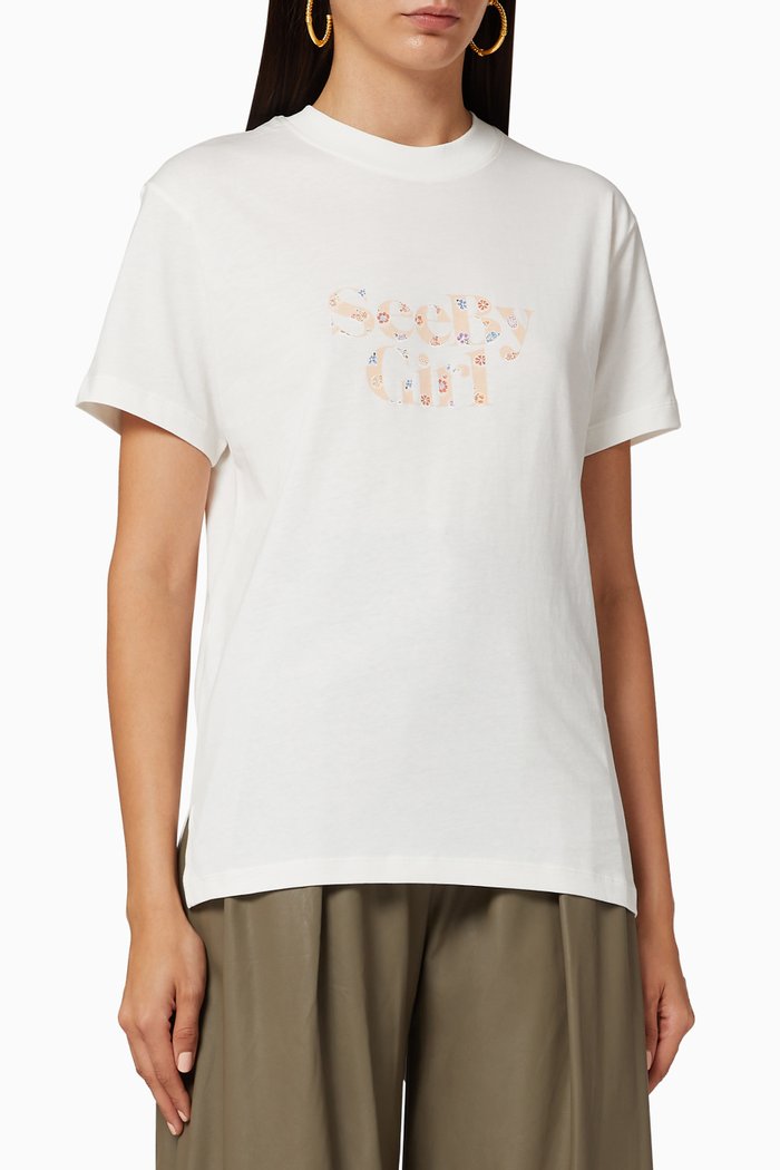 

"SeeBy Girl" Cotton T-shirt, White