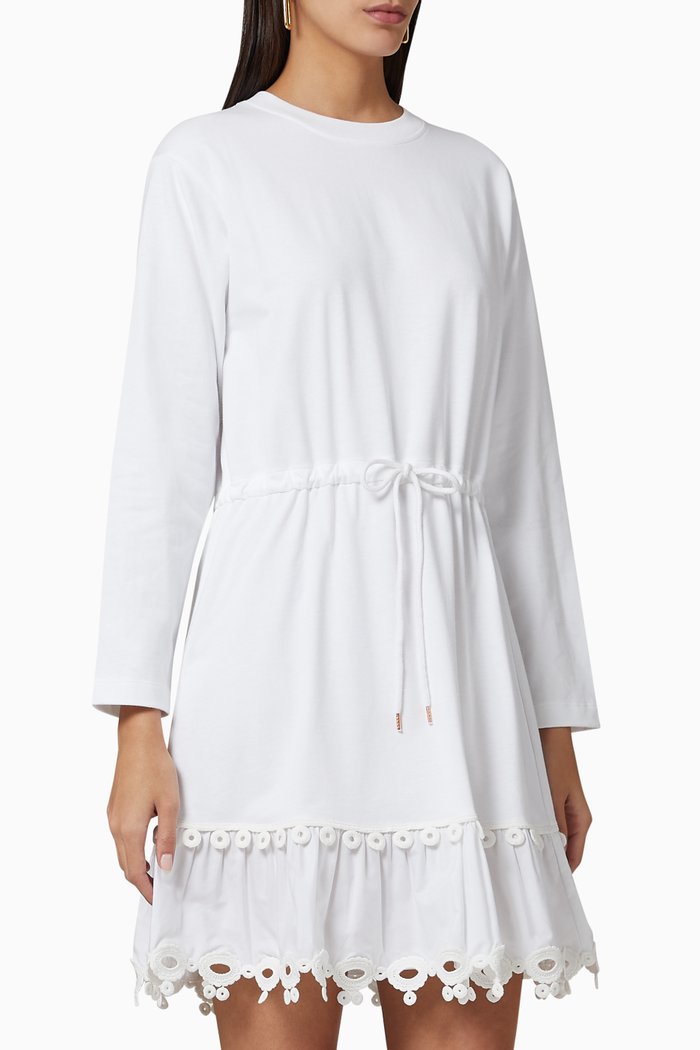 

Cotton Jersey T-Shirt Dress, White