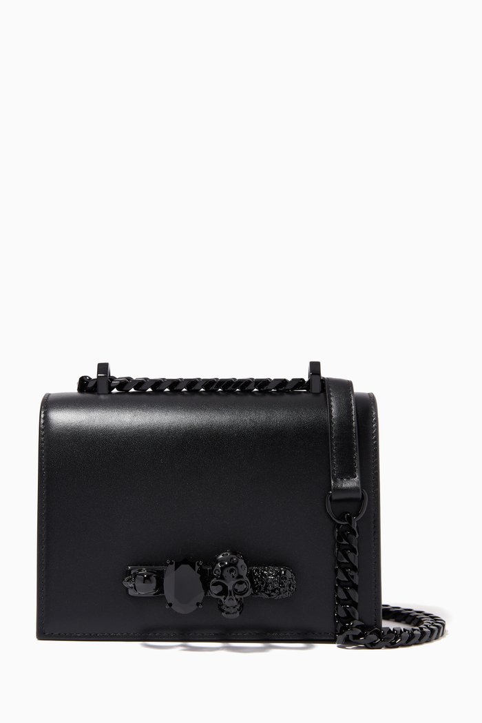 

Small Jewelled Satchel in Calfskin, Black