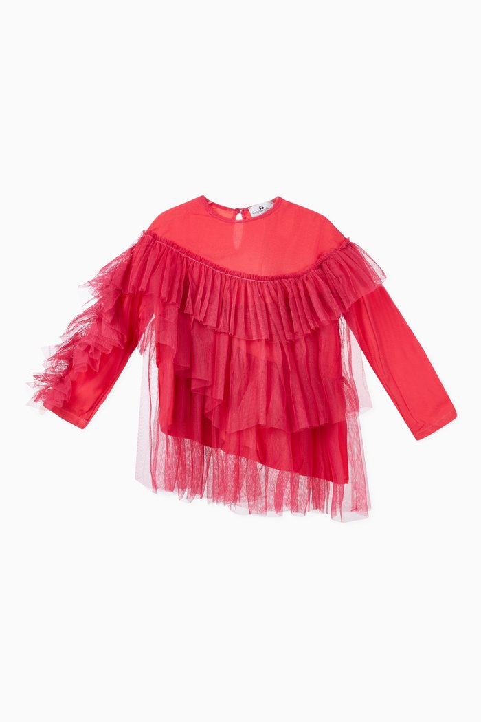

Nira Ruffle Tulle Blouse, Pink