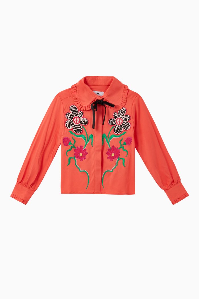 Daya Flowers Blouse, Orange
