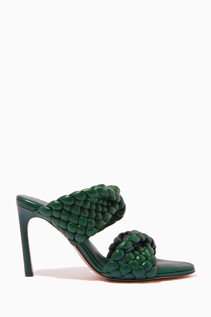 

The Curve Mule Sandals in Nappa, Green