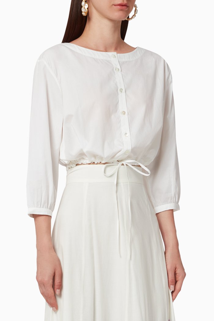 

Jinny Cotton Crop Top, White