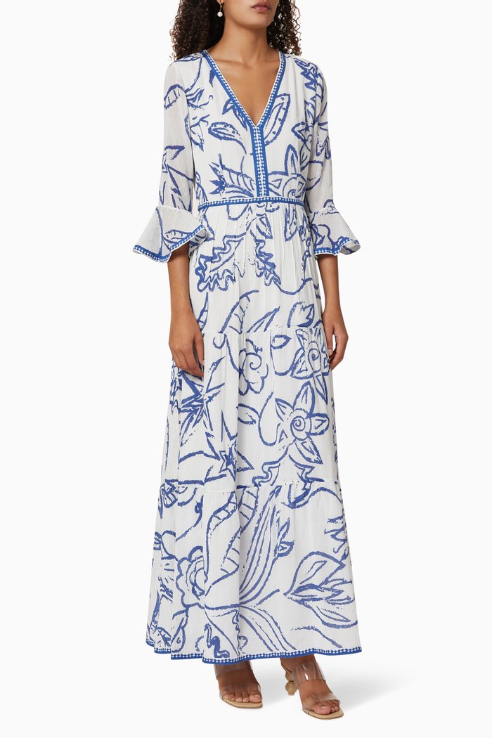 

Bella Paisley Cotton Dress, Blue