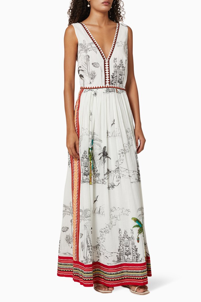 

Sophia Prehistoric Positano Cotton Dress, White