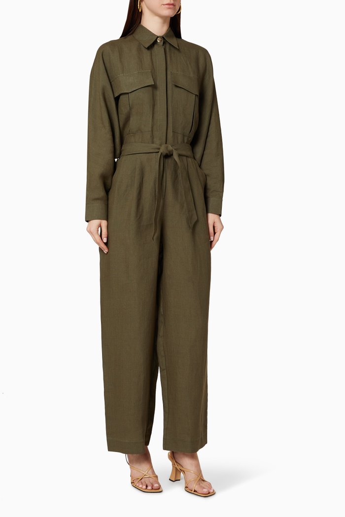 

Oliver Linen Jumpsuit, Brown