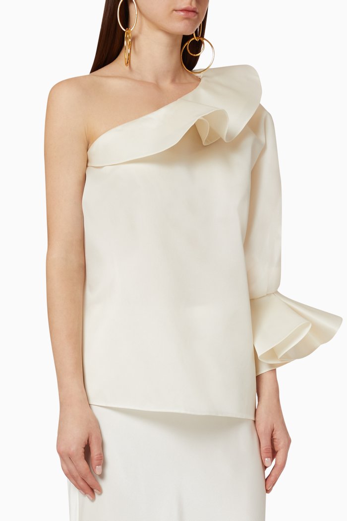 

Liv Ruffled Sleeve Shirt, Neutral