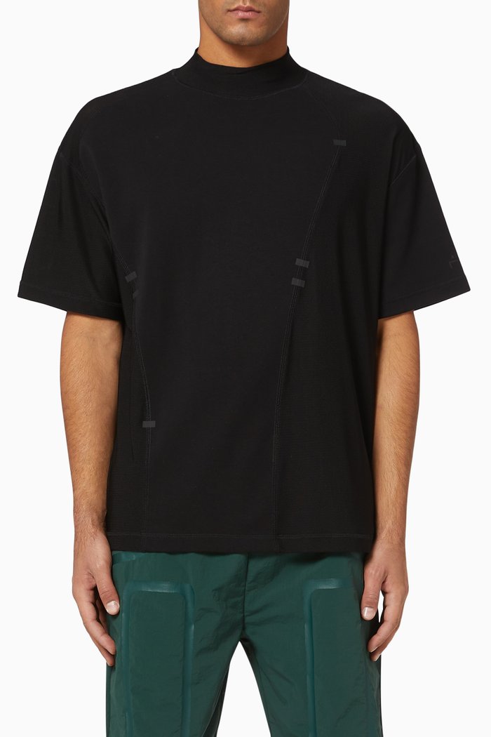 Double Layer Cotton T-Shirt, Black