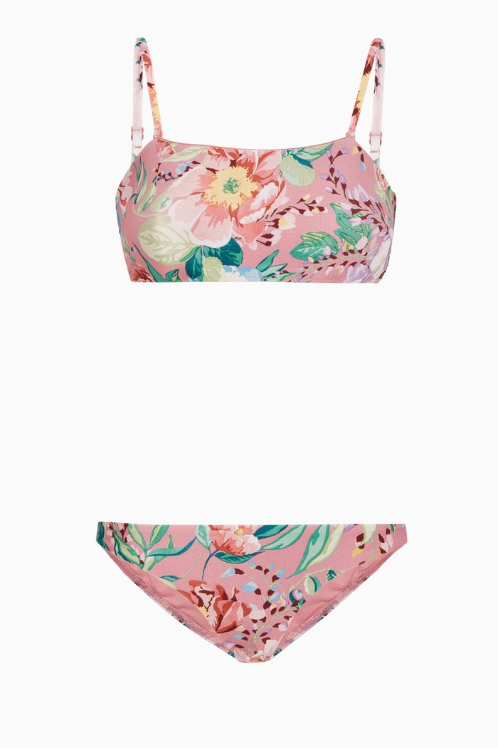 Bellitude Bandeau Floral-Print Bikini, Multicolour