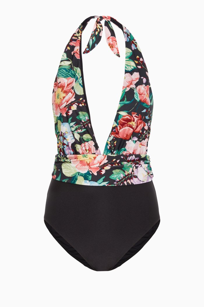 

Bellitude Plunge One-Piece Swimsuit, Multicolour