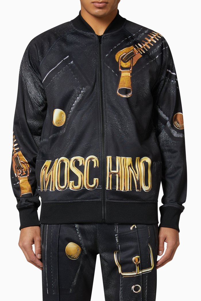 

Macro Biker Bomber Jacket, Black