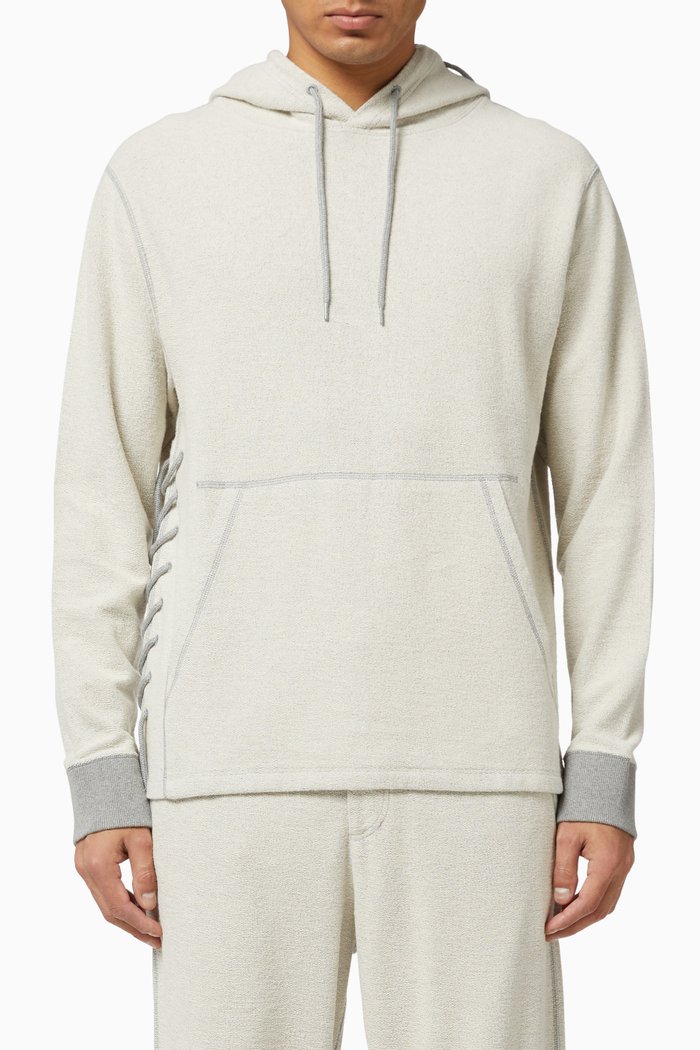 

Drawstring Cotton Hoodie, Grey