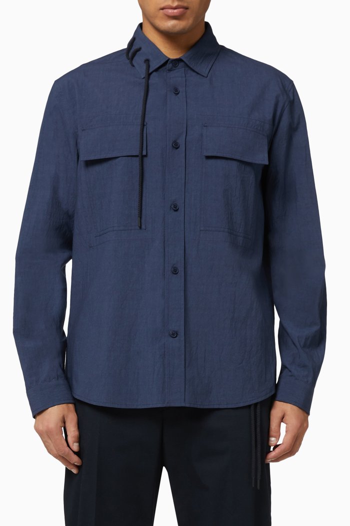 

Laced Long Sleeve Shirt, Blue