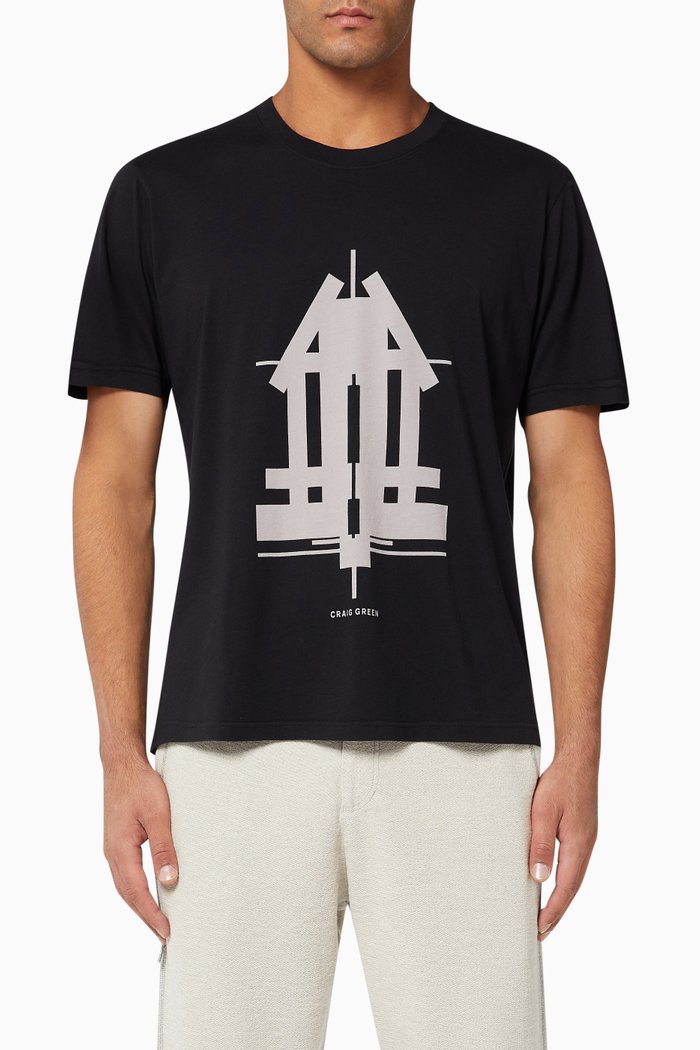 

Sculpture Print Jersey T-Shirt, Black