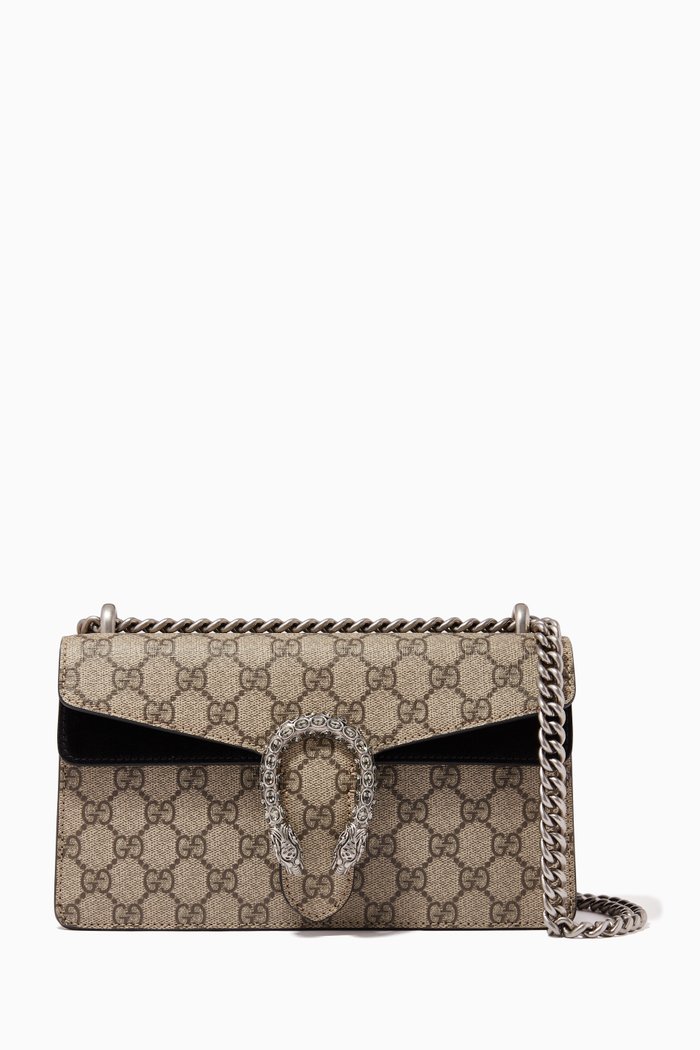 

Small Dionysus GG Shoulder Bag in Canvas, Black