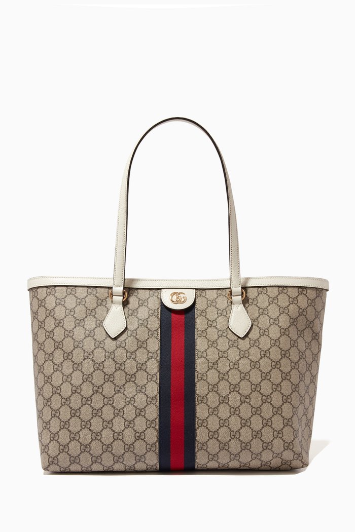 

Medium GG Ophidia Tote Bag in Canvas, White