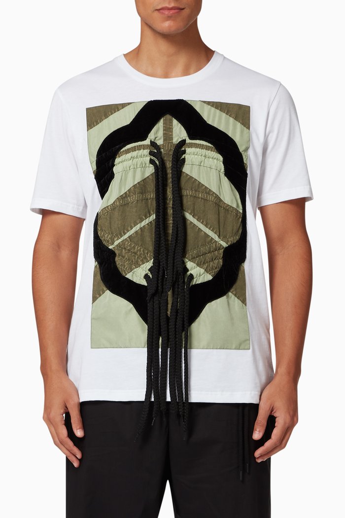 

Flower Diamond Cotton T-Shirt, White