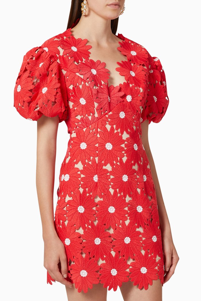 Heather Floral Dress, Red