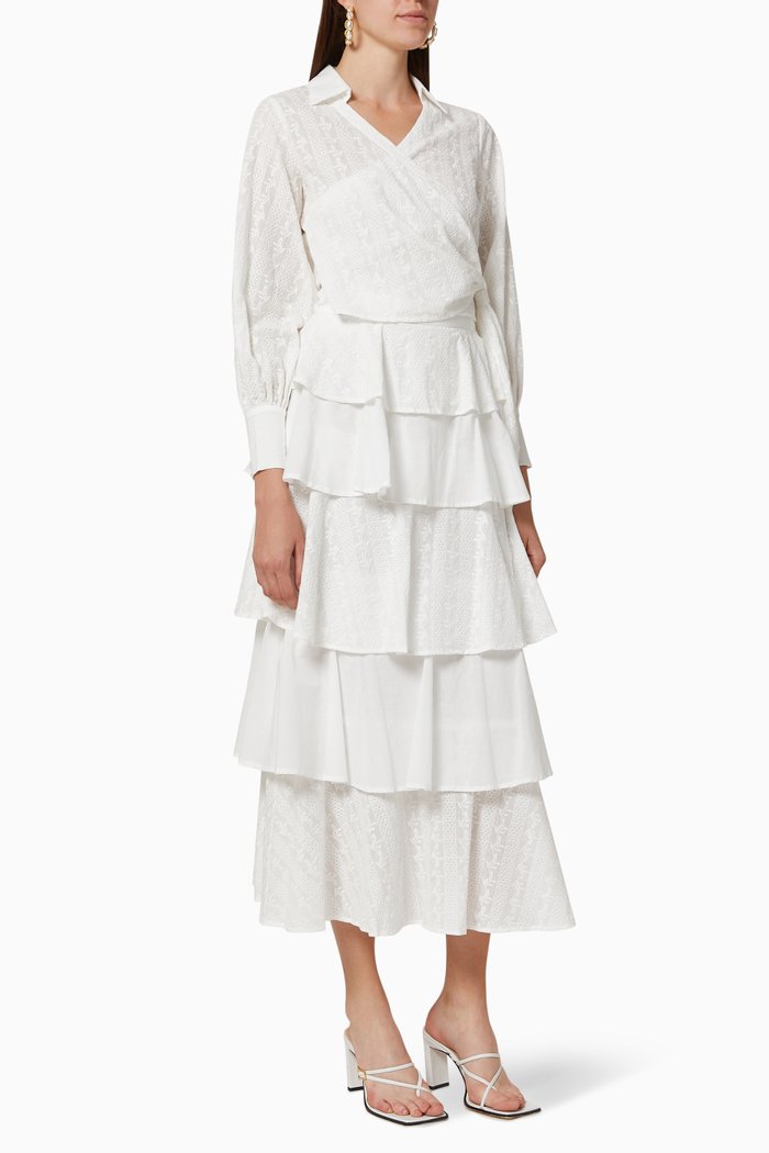 

Cipriani Embroidered Top & Skirt Set, Neutral