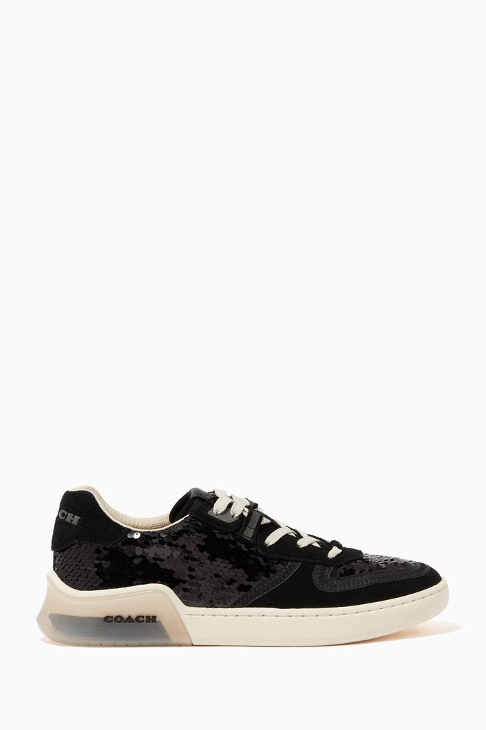 

Citysole Court Sneakers with Sequins, Black