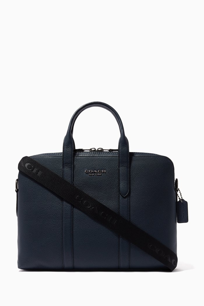 

Metropolitan Soft Brief in Pebble Leather, Blue