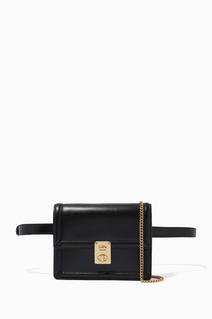 

Hutton Belt Bag in Leather, Black