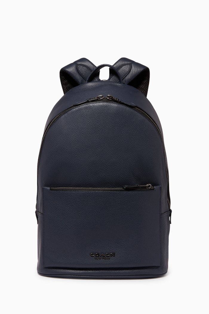 

Metropolitan Soft Backpack in Polished Pebble Leather, Blue