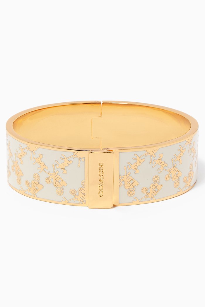 

Horse & Carriage Bangle, White