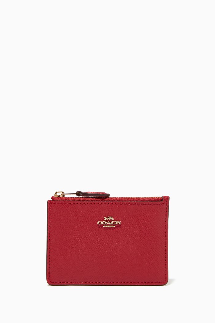 

Mini Skinny ID Case in Crossgrain Leather, Red