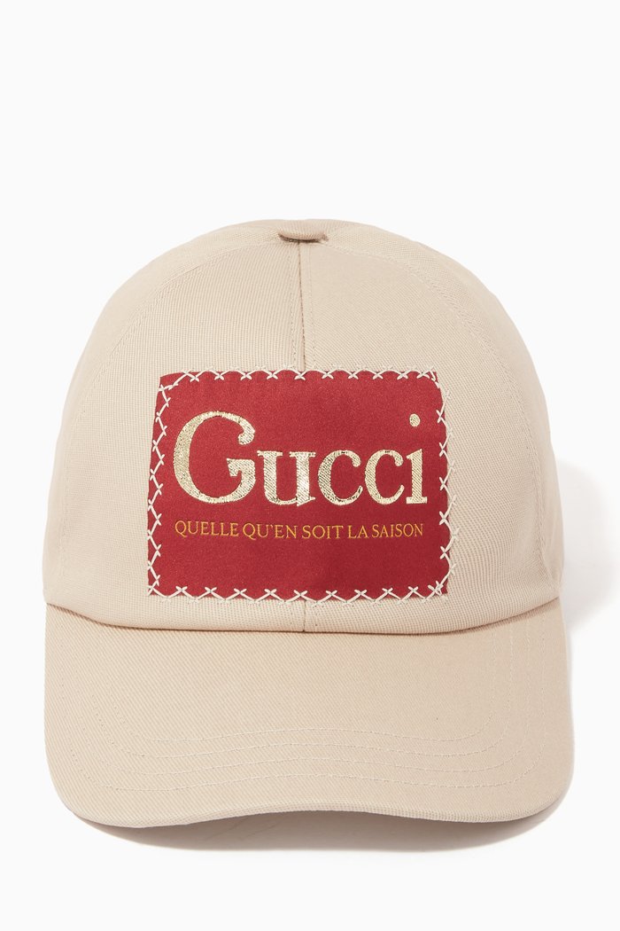 

Gucci Label Baseball Hat in Cotton, Neutral