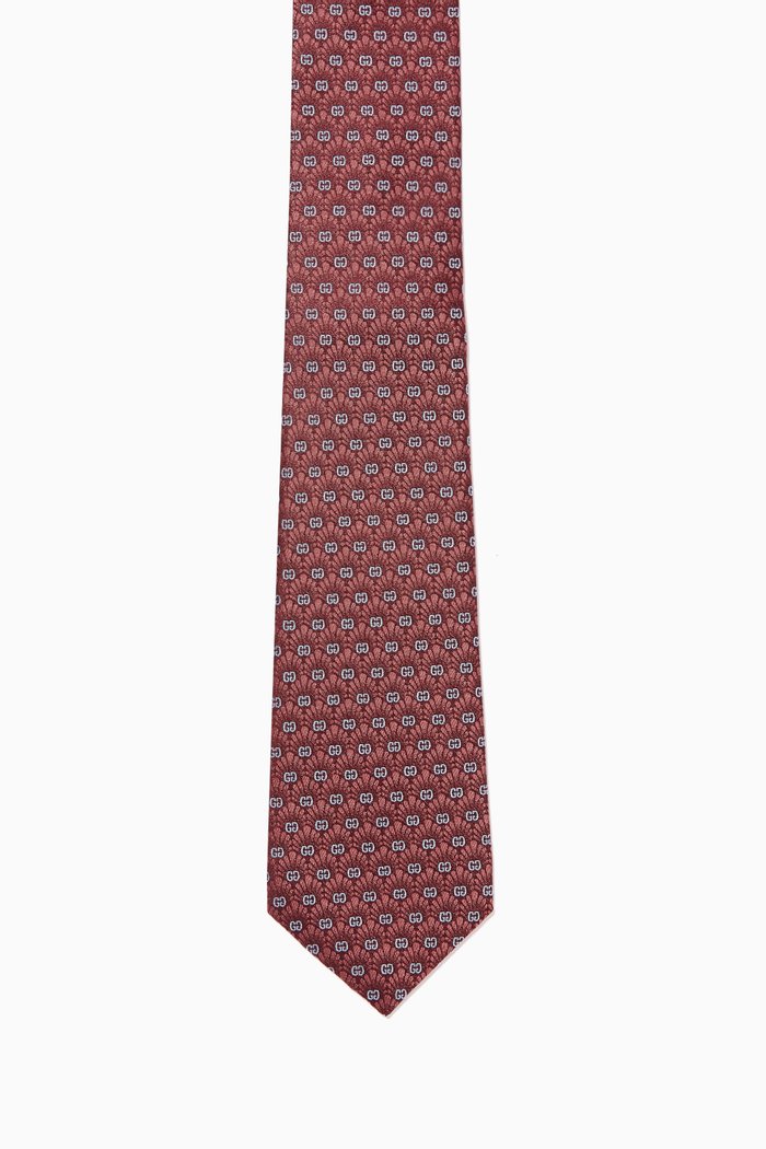 

GG Jacquard Tie in Silk, Red