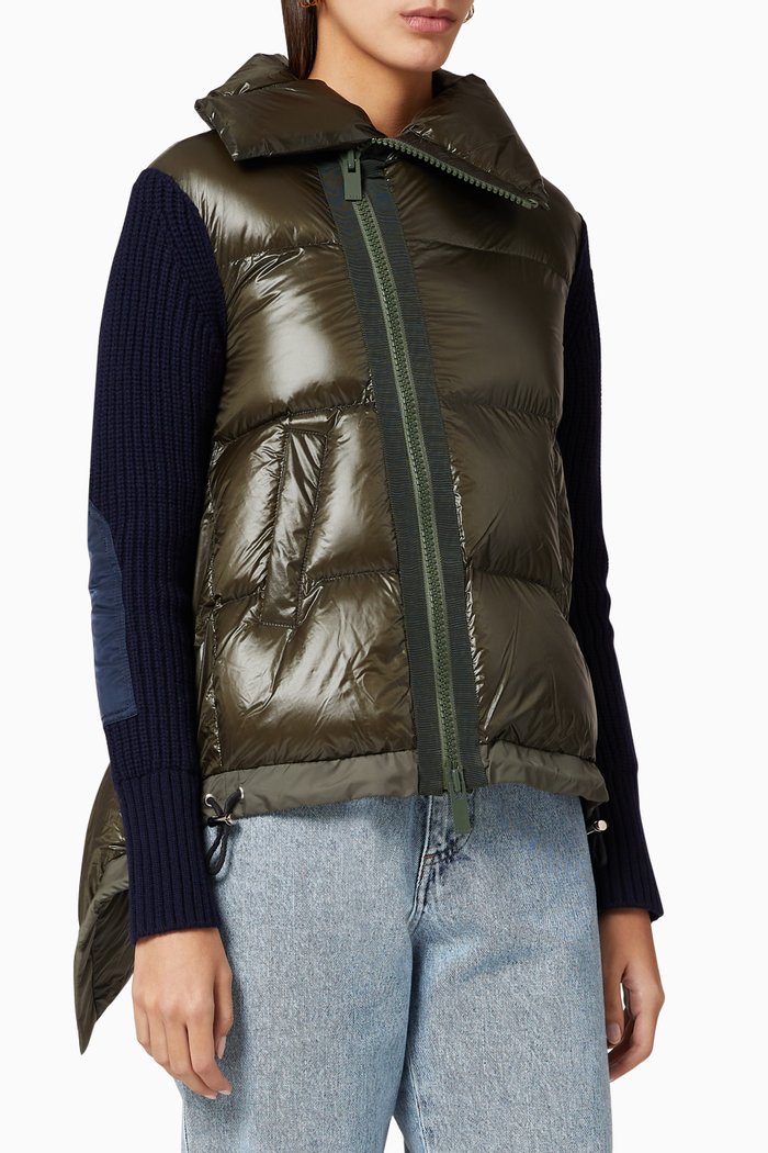 

Padded Knit Jacket, Green