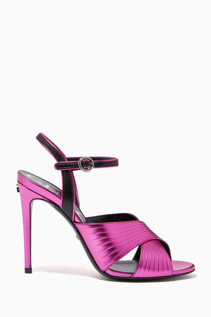 

Betsy 105 Sandals in Metallic Leather, Pink