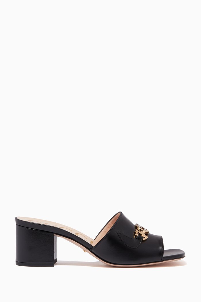 

Zumi 55 Mule Sandals in Leather, Black