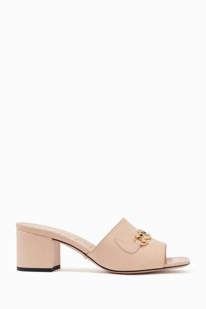 

Zumi 55 Mule Sandals in Leather, Neutral