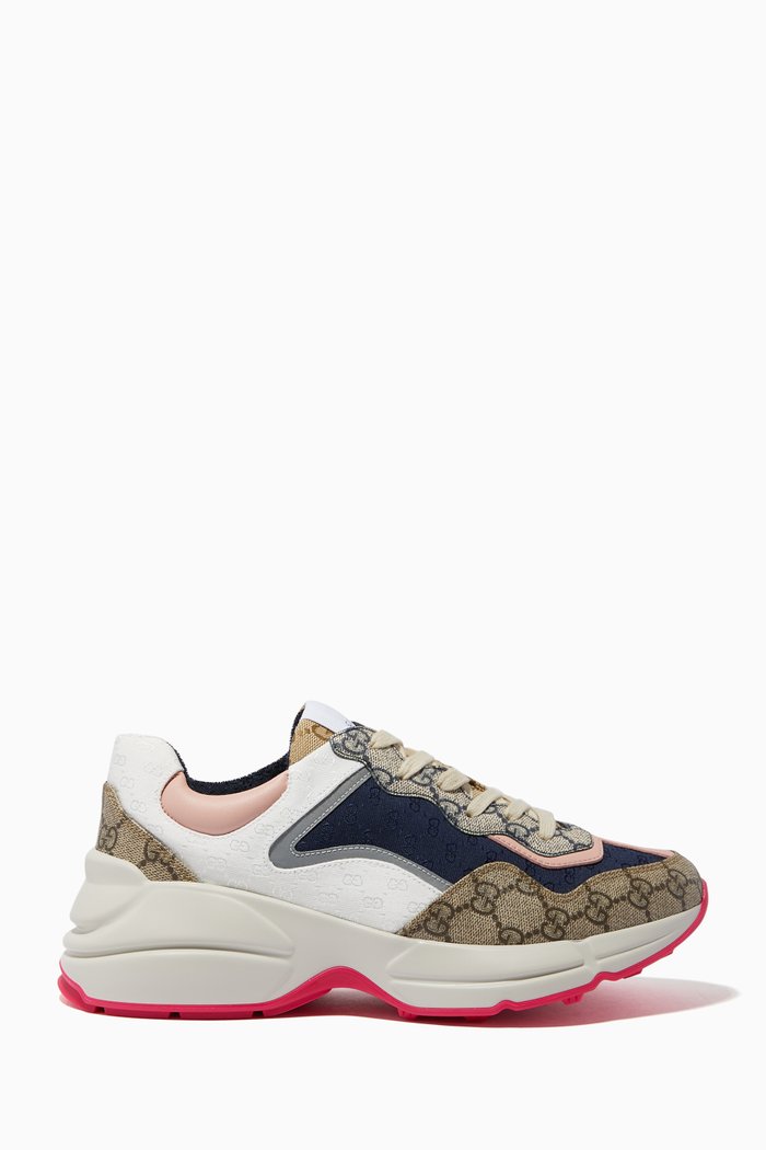 

GG Rhyton Sneakers in Supreme Canvas, Multicolour