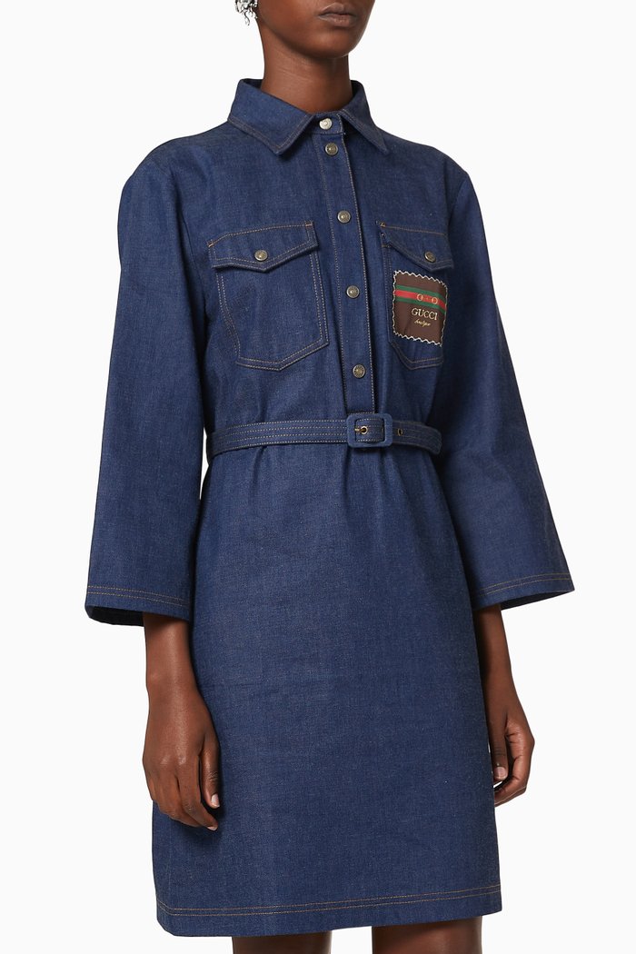 

Gucci Boutique Short Denim Dress, Blue