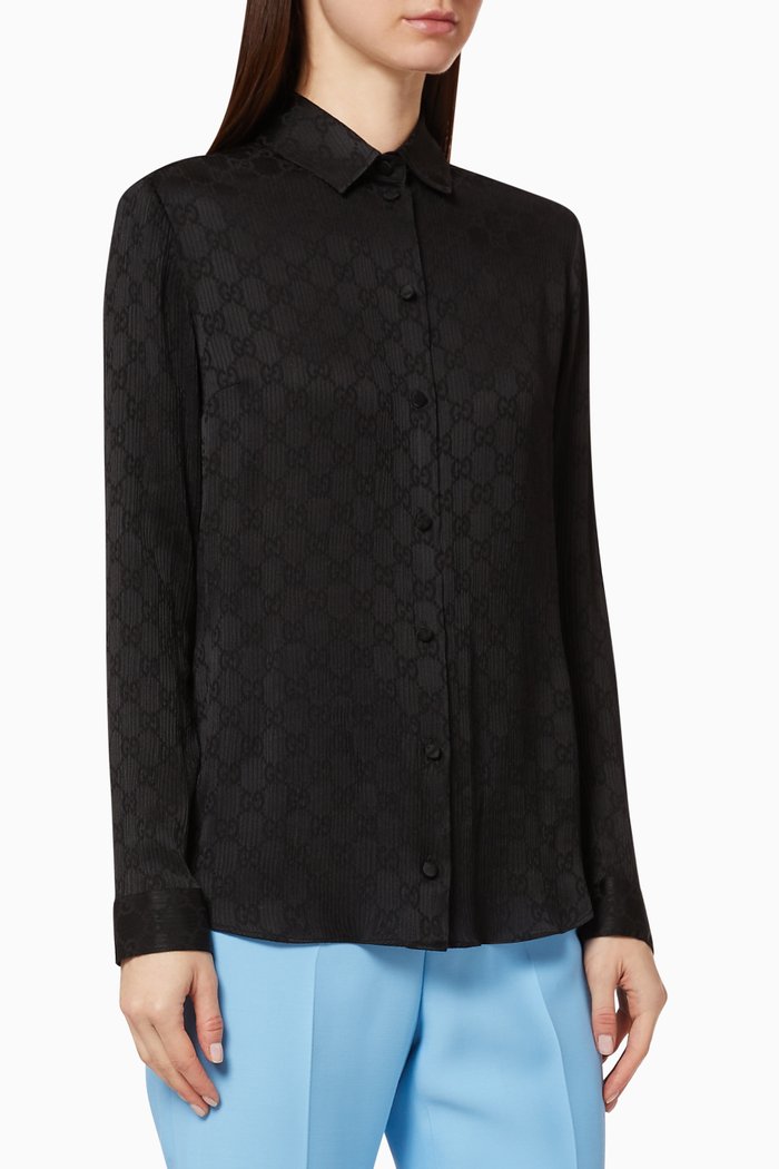 

GG Silk Shirt, Black